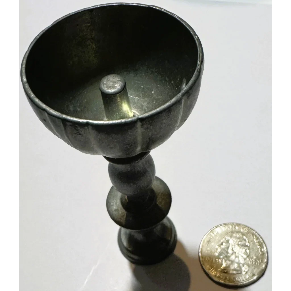 Late 19th Century Dark Pewter Fluted Miniature Goblet Collectible