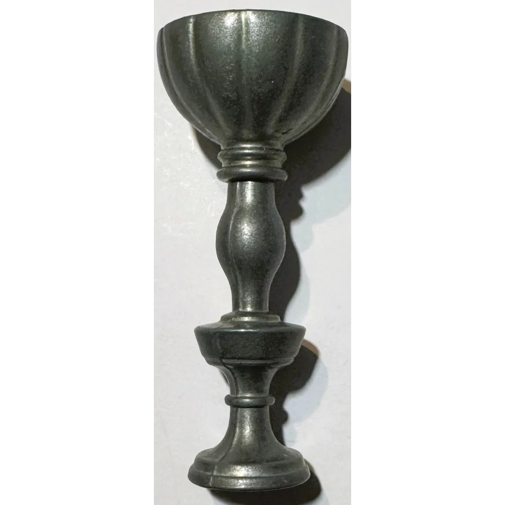 Late 19th Century Dark Pewter Fluted Miniature Goblet Collectible