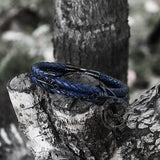 Double-Layer Braided Stainless Steel Leather Bracelet