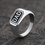 Letters DAD Stainless Steel Ring