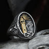 Lighthouse Hourglass Stainless Steel Marine Ring