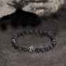Lion Head Agate Stone Stainless Steel Bead Bracelet