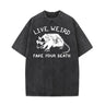 Live Weird Fake Your Death Rat Pattern T-shirt