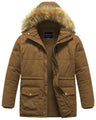 CREATMO US Mens Big & Tall Clothing Jackets For Men Coats Mens Winter Jacket Hooded Warm Fleece Thicken Windproof Down Parka Coat With Hood Snow proof Light Brown 3X - Lootquake