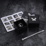 Lucifer Symbol Black Gem Stainless Steel Ring