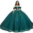 Mouccy Glitter Dark Green Quinceanera Dresses Ball Gown Tulle Beaded Prom Dresses Glitter Pearly Sweet15 16 Birthday Dresses for Teens 6 - Lootquake