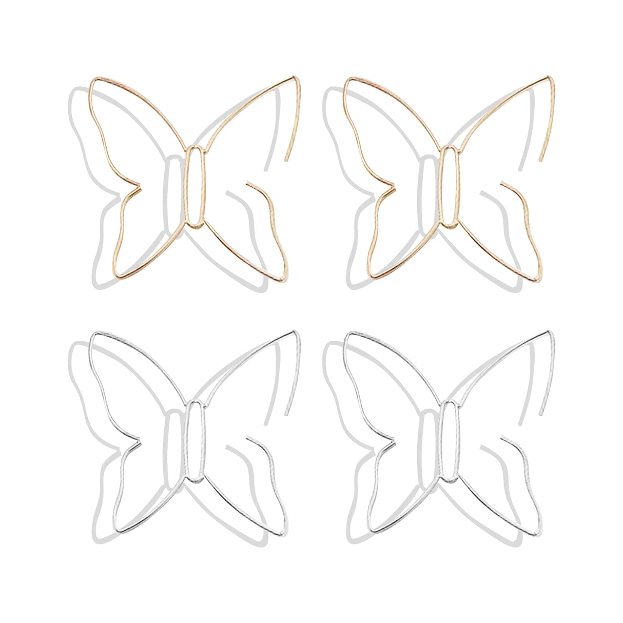 Gold Butterfly Hoop Earrings for Women Purple Butterfly Dangle Earrings Pink Crystal Butterfly Earrings Gold Butterfly Stud Earrings Jewelry for Women - Lootquake