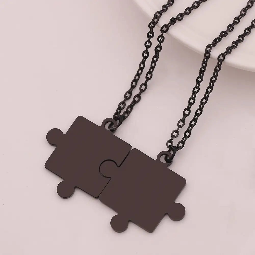 Matching Puzzle Piece Pendant Necklaces - Lootquake