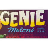Magical 1950s Genie Melons Crate Label Brings Vintage Charm