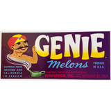 Magical 1950s Genie Melons Crate Label Brings Vintage Charm