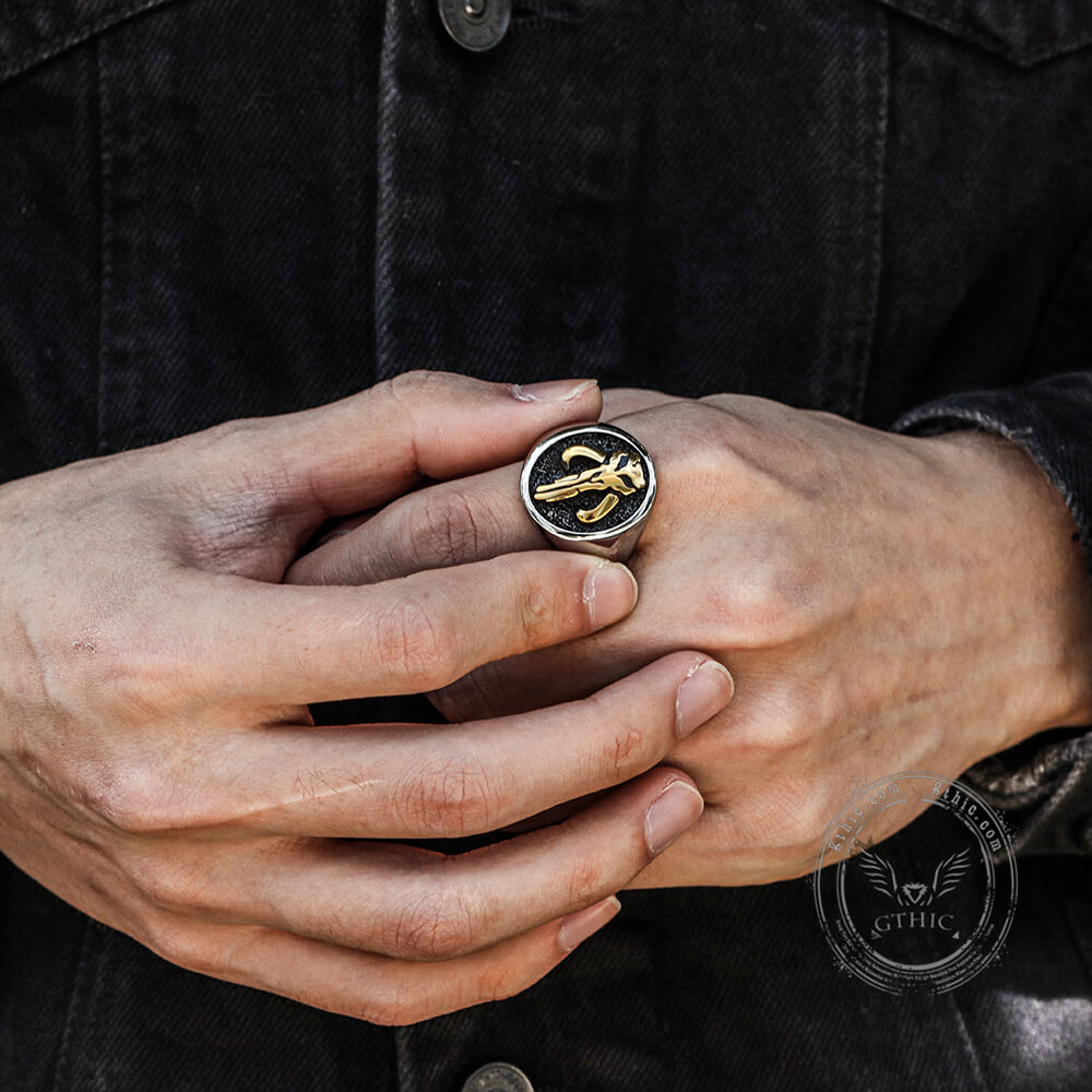 Mandalorian Symbol Stainless Steel Skull Ring