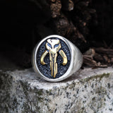 Mandalorian Symbol Stainless Steel Skull Ring