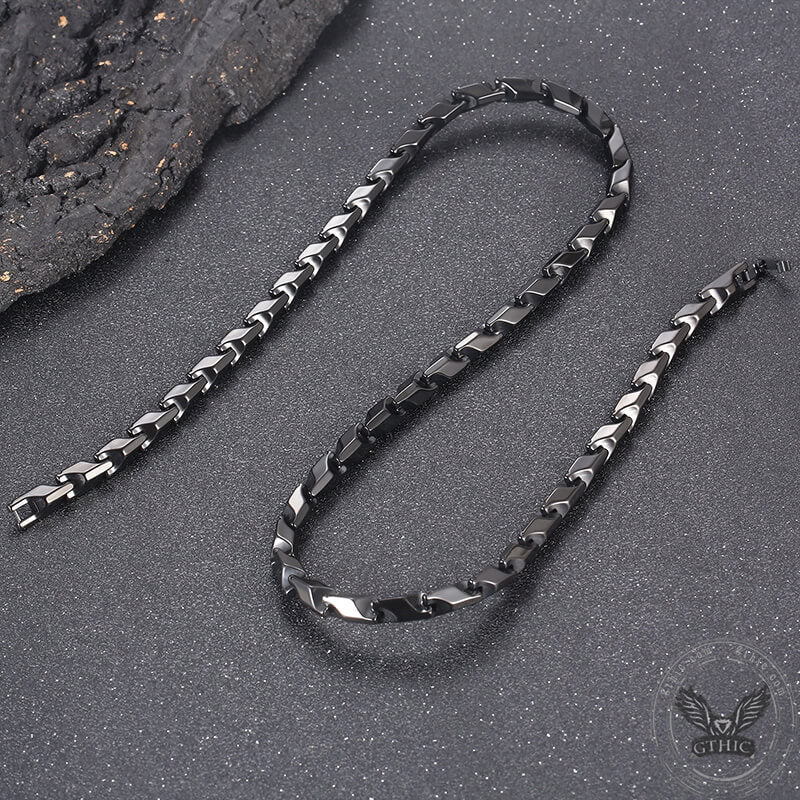 Collar de acero inoxidable con cadena de hueso de dragón mecánico