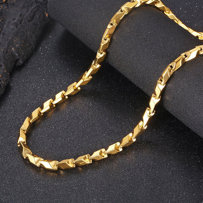 Collar de acero inoxidable con cadena de hueso de dragón mecánico