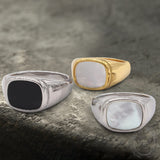 Square Shell Stainless Steel Minimalism Ring