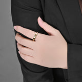 Minimalist Cross Inlaid Zircon Stainless Steel Band Ring