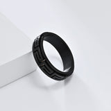Minimalist Great Wall Pattern Stainless Steel Spinner Ring
