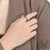 Minimalist Great Wall Pattern Stainless Steel Spinner Ring