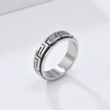 Minimalist Great Wall Pattern Stainless Steel Spinner Ring