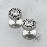 Minimalist Round Zircon Stainless Steel Stud Earrings