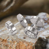 Minimalist Round Zircon Stainless Steel Stud Earrings