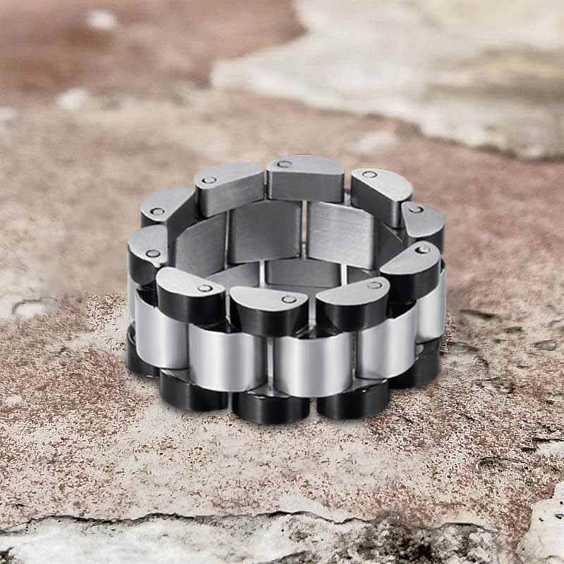 Minimalist Watch Chain Design Stainless Steel Ring
