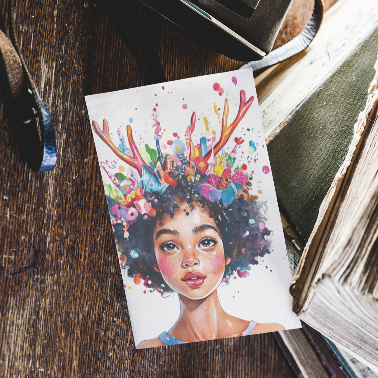 "Miss You Dearly" | Vibrant Afro-Fantasy Postcard