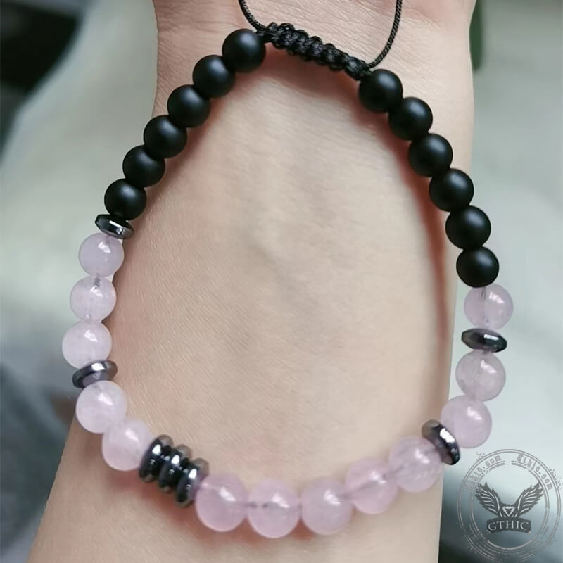 Mother And Daughter Gemstone Morse Code Bracelet