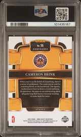 Tarjeta de baloncesto RC Cameron Brink #56 Rookie de la WNBA Panini Select 2024, PSA 10 Gem Mint