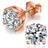 Diamond Stud Earrings Rose Gold Earrings Women Stud Earrings Rose Gold Cubic Zirconia Earrings 6mm - Lootquake