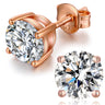 Diamond Stud Earrings Rose Gold Earrings Women Stud Earrings Rose Gold Cubic Zirconia Earrings 6mm - Lootquake