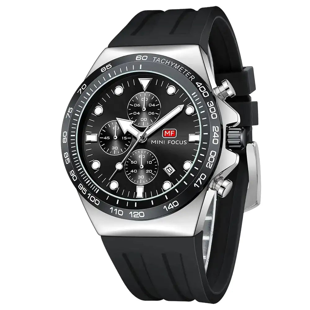 Mini Focus Men Watches Business Sport Wrist Watch (Chronograph/Waterproof/Luminous/Calendar) Silicon Band Fashion Casual Watches for Men - Lootquake