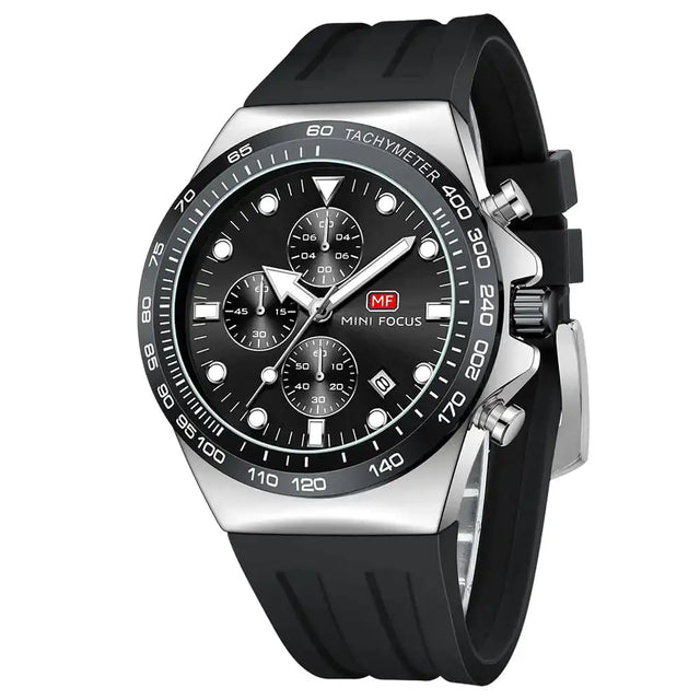 Mini Focus Men Watches Business Sport Wrist Watch (Chronograph/Waterproof/Luminous/Calendar) Silicon Band Fashion Casual Watches for Men - Lootquake
