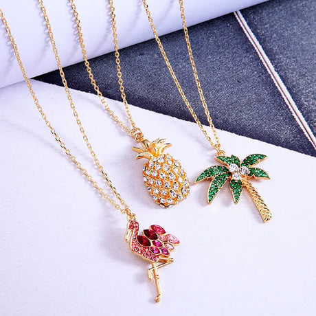 Alloy Inlay Diamond Hollow Necklaces for Women - Lootquake