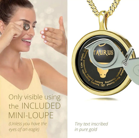 Taurus Necklaces for Lovers of the Zodiac 24k Gold Inscribed - Lootquake