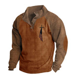 Mens Sweatshirt Vintage American Flag Cross Shirt Christian Patriotic Retro Tops Mens Long Sleeve Christian Clothing ZHIXU1203035 - Lootquake