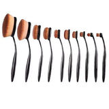Beauty Experts Set of 10 Oval Beauty Brushes - Lootquake