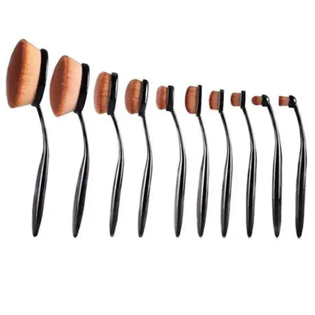 Beauty Experts Set of 10 Oval Beauty Brushes - Lootquake