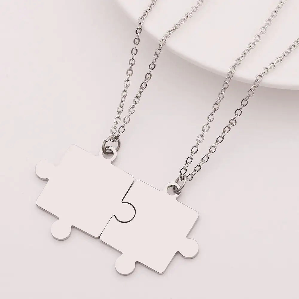 Matching Puzzle Piece Pendant Necklaces - Lootquake