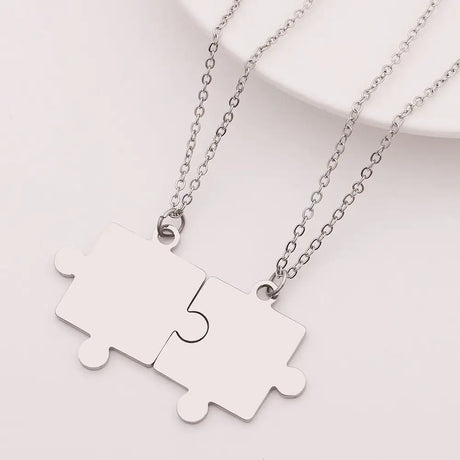 Matching Puzzle Piece Pendant Necklaces - Lootquake