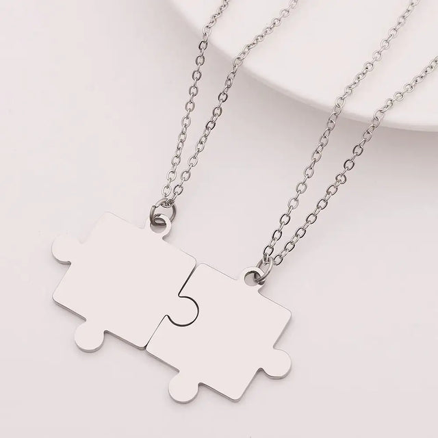 Matching Puzzle Piece Pendant Necklaces - Lootquake