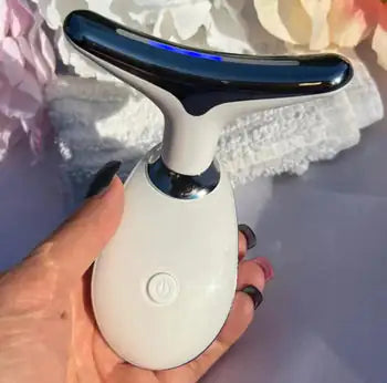 Beauty Facial Massager, 7 Color Wavy Acne Beauty Microcurrent Facial Device Skin Firming for Face Neck Beauty Device, - Lootquake