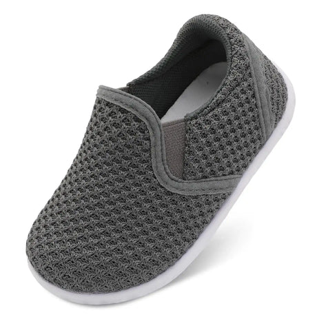 FEETCITY Baby Shoes Baby Walking Shoes Boys Girls Newborn Crib Shoes Baby Slip On Shoes Breathable Toddler Sneakers A-Grey - Lootquake