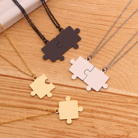 Matching Puzzle Piece Pendant Necklaces - Lootquake