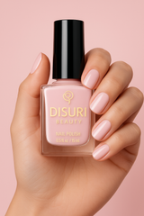 Esmalte de uñas vegano DISURI Beauty – Every Time I Close My Eyes (#EDCAC7 Brillo nude rosa, 15 ml)