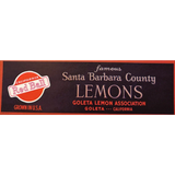 Nautical 1930s Schooners Lemons Crate Label from Santa Barbara