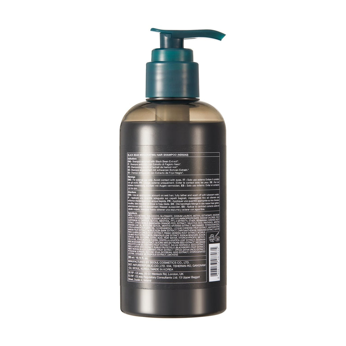 Champú revitalizante para el cabello con frijoles negros
