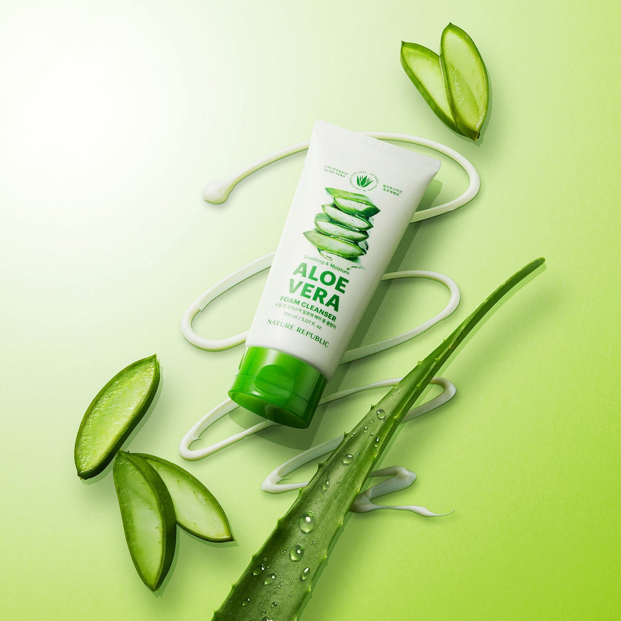 Limpiador en espuma de aloe vera suave e hidratante