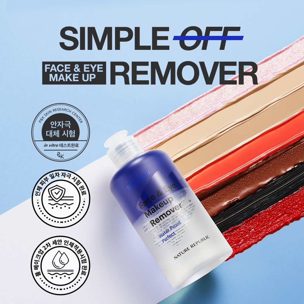 Desmaquillante facial y de ojos Simple Off, resistente al agua, set especial perfecto