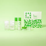 Set de cuidado de la piel con té verde puro [Mini tónico, emulsión y algodón facial gratis]